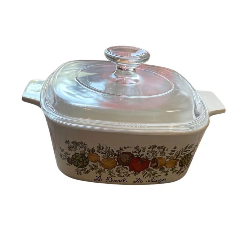 Corningware Le Persil La Sauge Spice of Life Bake‎ Dish W/ Pyrex Lid